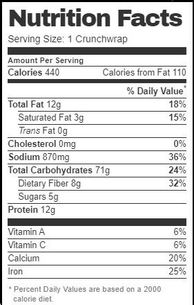 Veggie Tacos - calories, carbs, nutrition