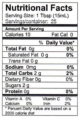 Vinegar Red Wine 1 tsp - calories, carbs, nutrition