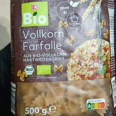 Vollkorn Farfalle - calories, carbs, nutrition