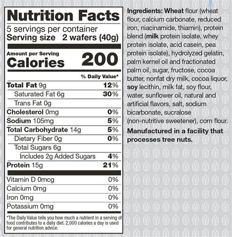 Wafers - calories, carbs, nutrition