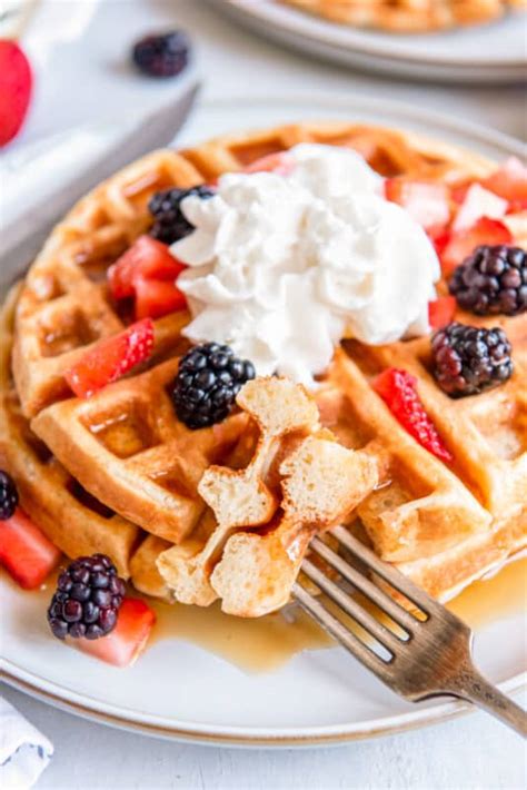 Waffles with Apple Compote, Whipped Cream, Candied Walnuts, and Maple Syrup - calories, carbs, nutrition