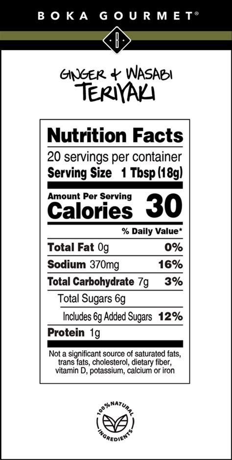 Wasabi Ginger - calories, carbs, nutrition