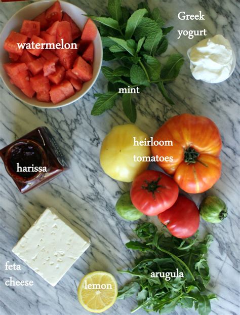 Watermelon Salad with Harissa Dressing - calories, carbs, nutrition