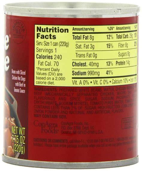 Weenie - calories, carbs, nutrition