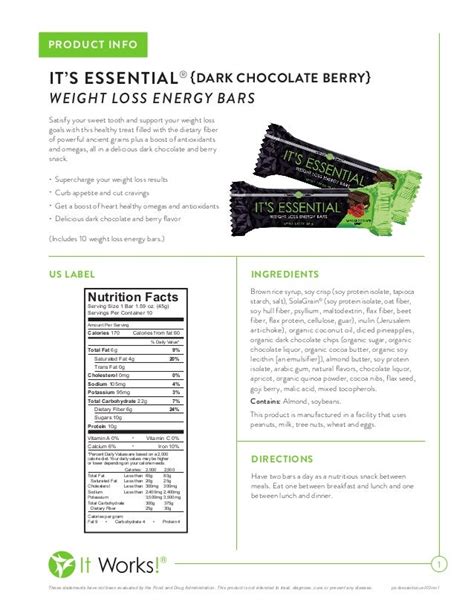 Weight Loss Energy Bar - calories, carbs, nutrition