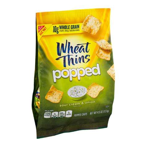 Wheat Thins Popped Sour Cream and Onion - calories, carbs, nutrition