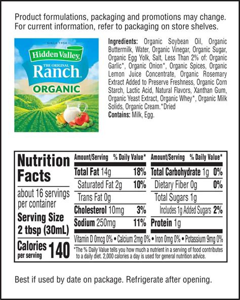 Whipped Ranch - calories, carbs, nutrition