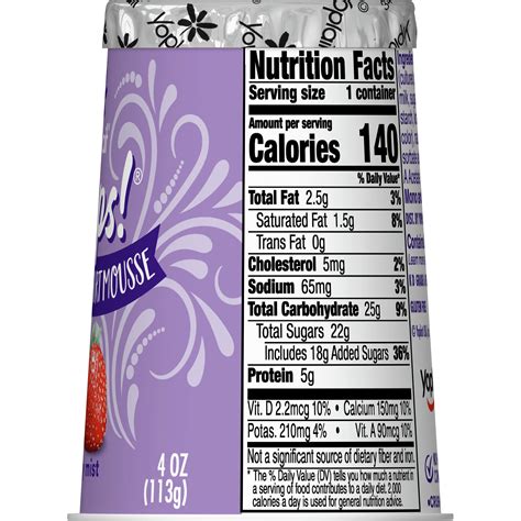 Whips Yogurt - calories, carbs, nutrition