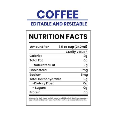 White Coffee - calories, carbs, nutrition