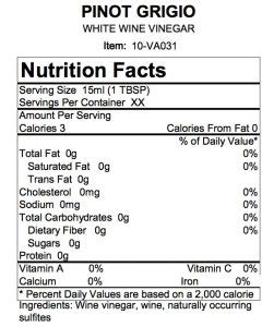 White Wine Vinegar (63338.1) - calories, carbs, nutrition