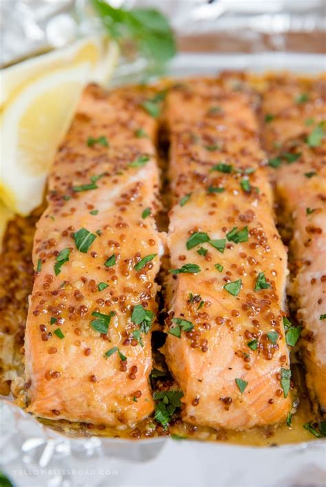 Whole Grain Mustard Glazed Salmon - calories, carbs, nutrition