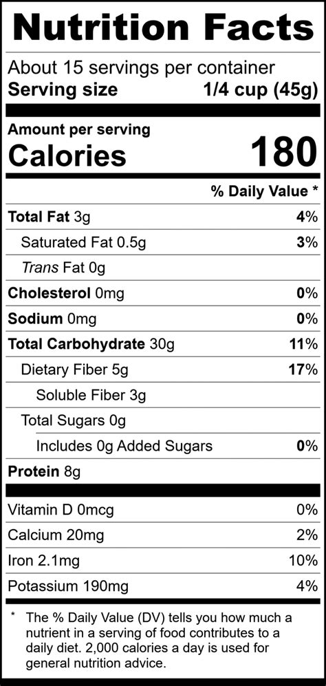 Whole Grain Steel Cut Oats - calories, carbs, nutrition