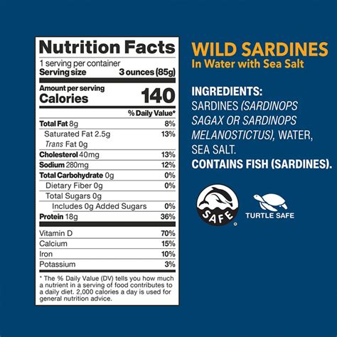 Wild Sardines - calories, carbs, nutrition