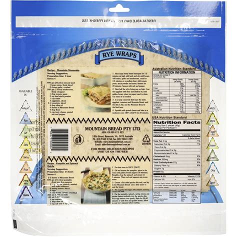 Wraps Rye - calories, carbs, nutrition