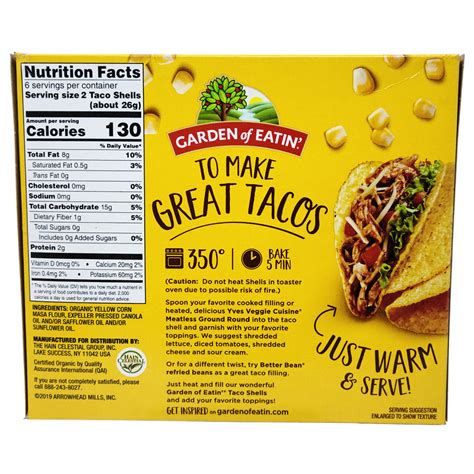 Yellow Corn Taco Shells - calories, carbs, nutrition