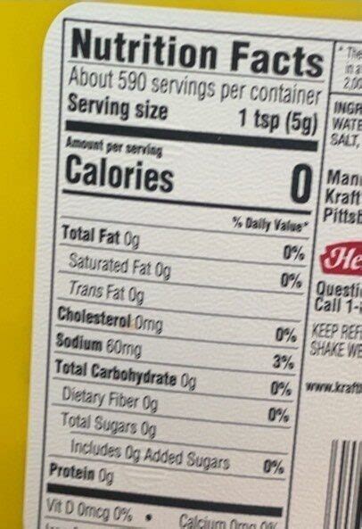 Yellow Mustard (47957.10) - calories, carbs, nutrition