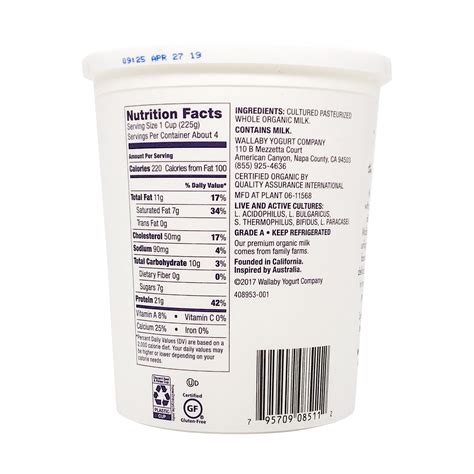 Yogurt Plain Bulk 1 oz - calories, carbs, nutrition