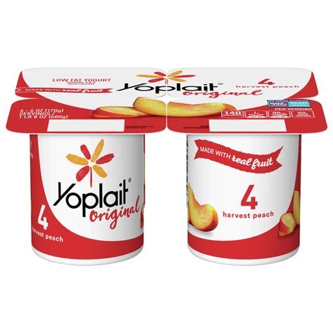 Yoplait Fat Free Harvest Peach Yogurt - calories, carbs, nutrition